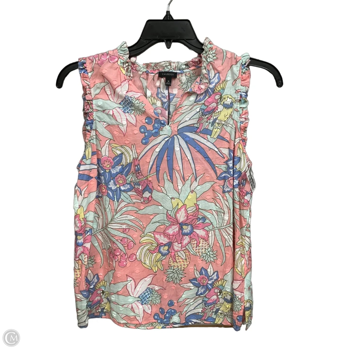 Top Sleeveless By Talbots In Tropical Print, Size: M