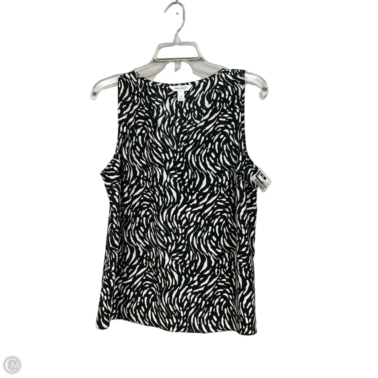 Top Sleeveless By Nine West In Zebra Print, Size: M