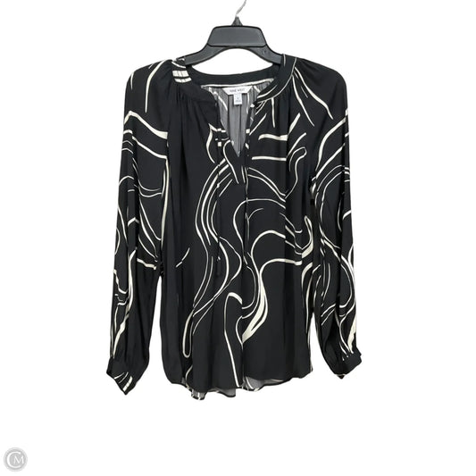 Top Long Sleeve By Nine West In Black & White, Size: S