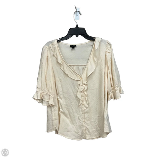 Blouse Short Sleeve By Torrid In Cream, Size: M