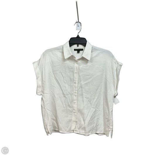 Blouse Short Sleeve By Banana Republic In White, Size: Xs