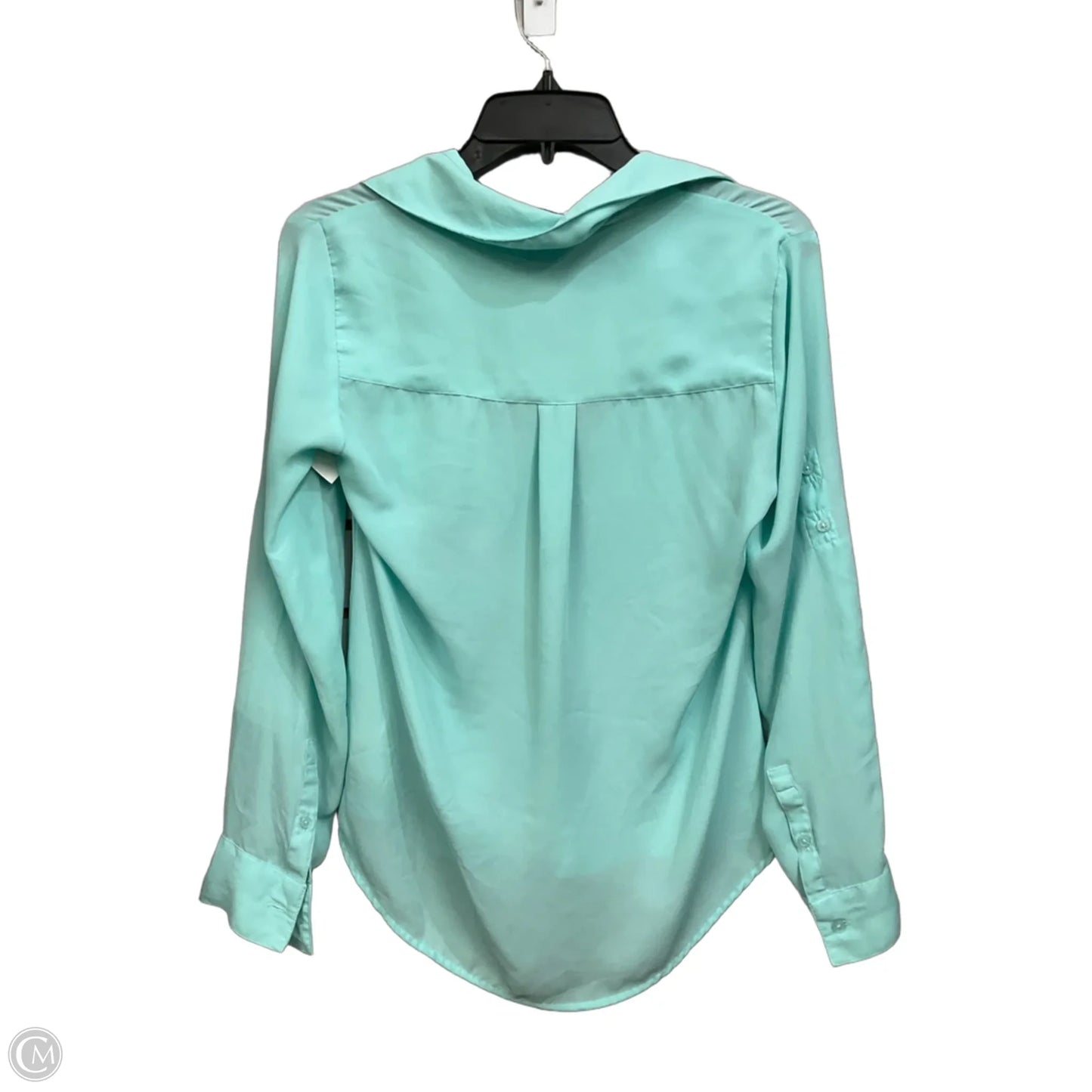 Blouse Long Sleeve By Express In Aqua, Size: Xs