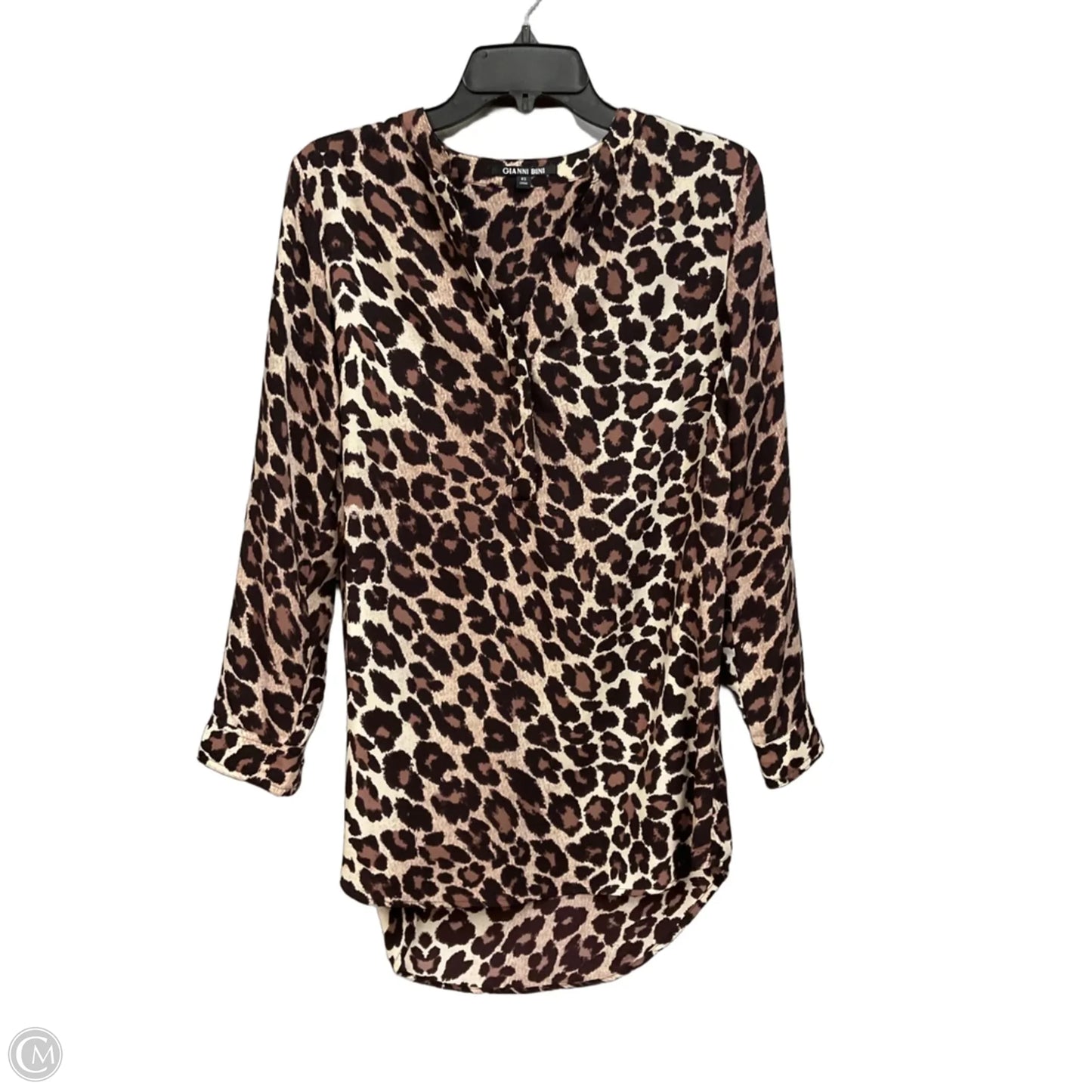 Tunic Long Sleeve By Gianni Bini In Animal Print, Size: Xs