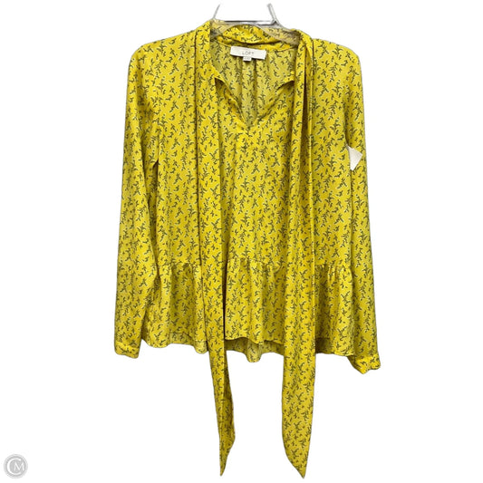 Blouse Long Sleeve By Loft In Floral Print, Size: Xs