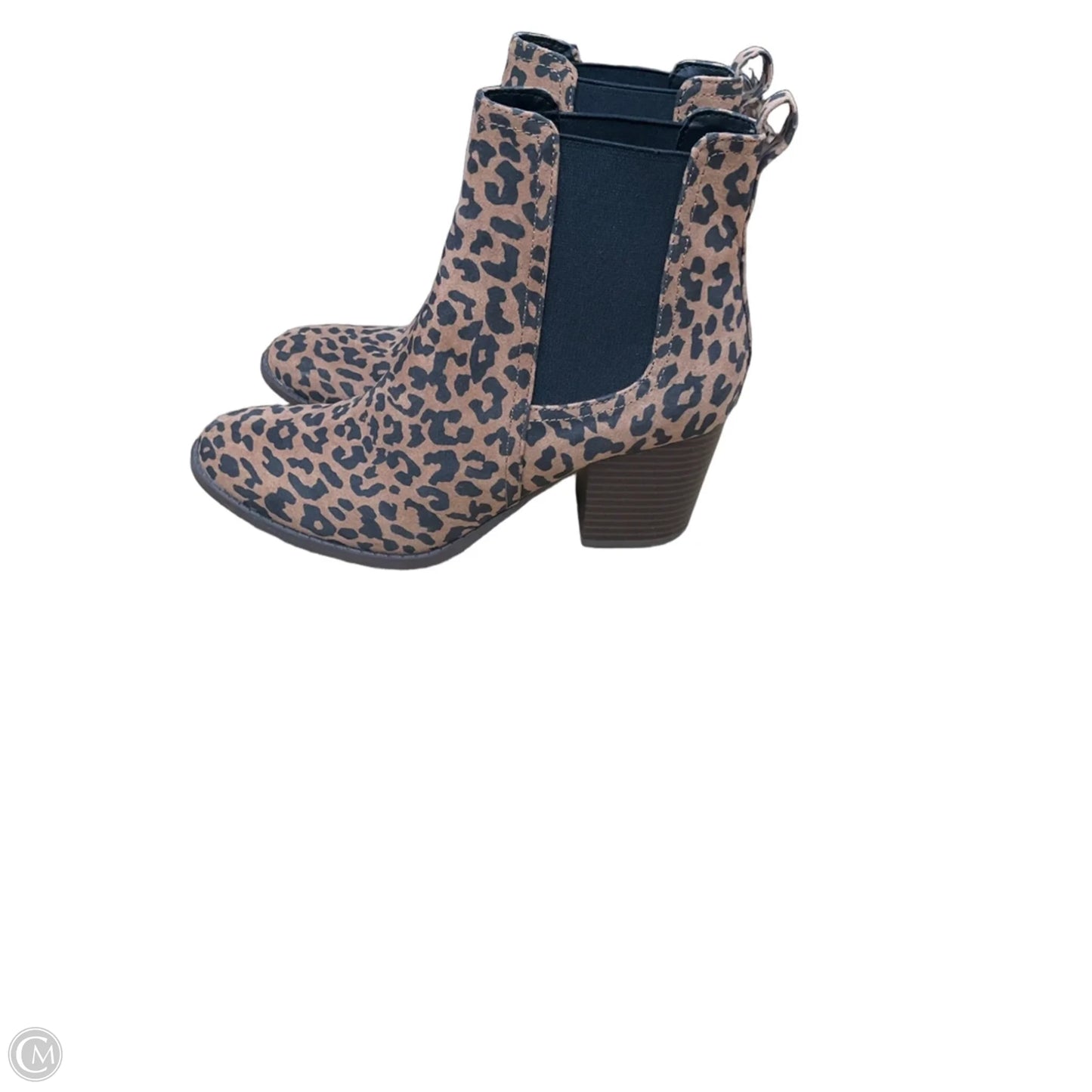 Boots Ankle Heels By Loft In Animal Print, Size: 8