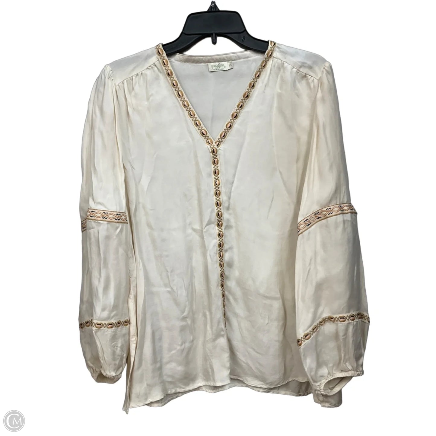 Top Long Sleeve By Spartina In Cream, Size: Xl