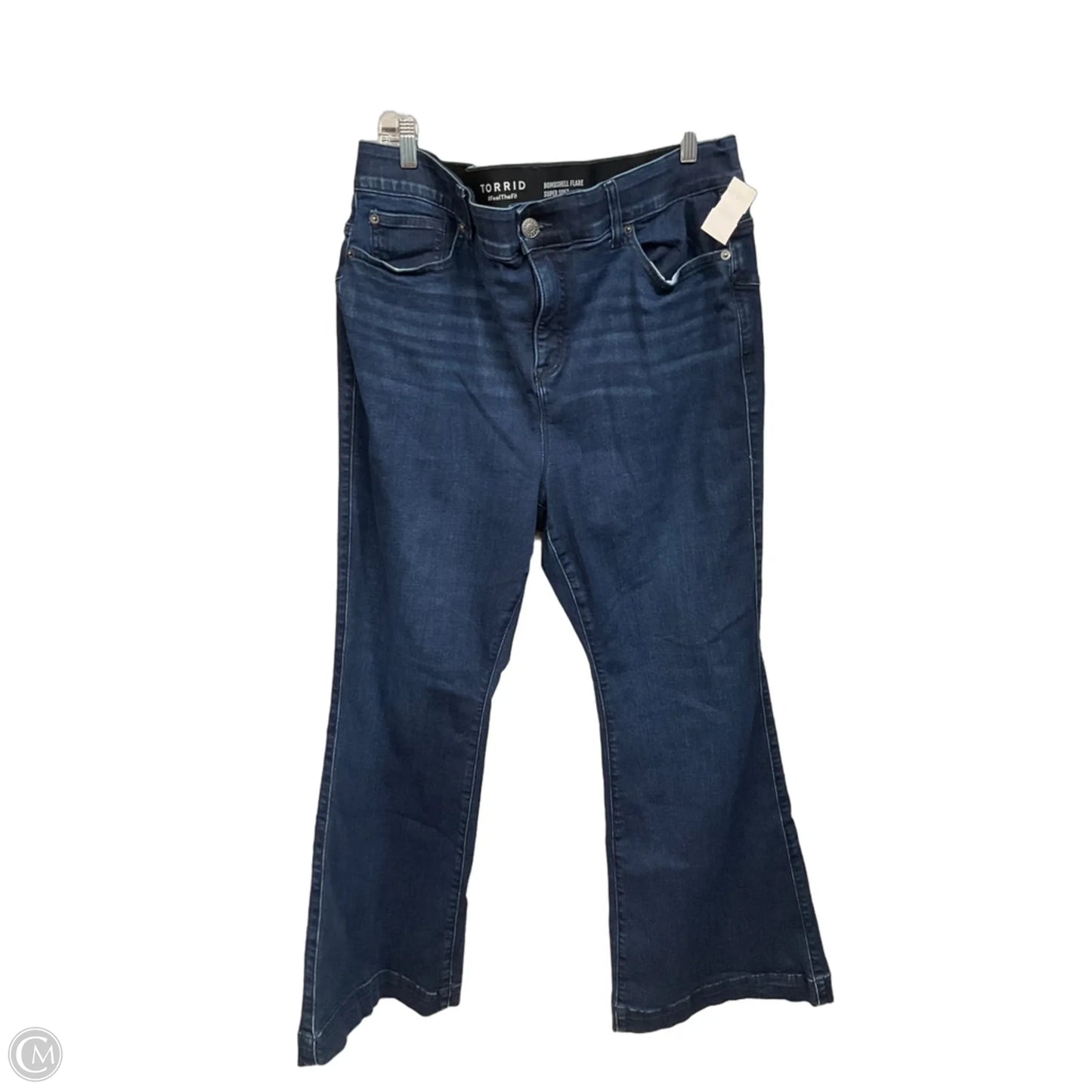 Jeans Flared By Torrid In Blue Denim, Size: 18