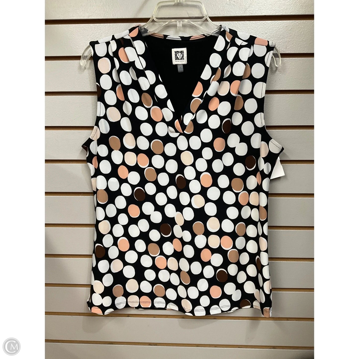 Top Sleeveless By Anne Klein In Polkadot Pattern, Size: M