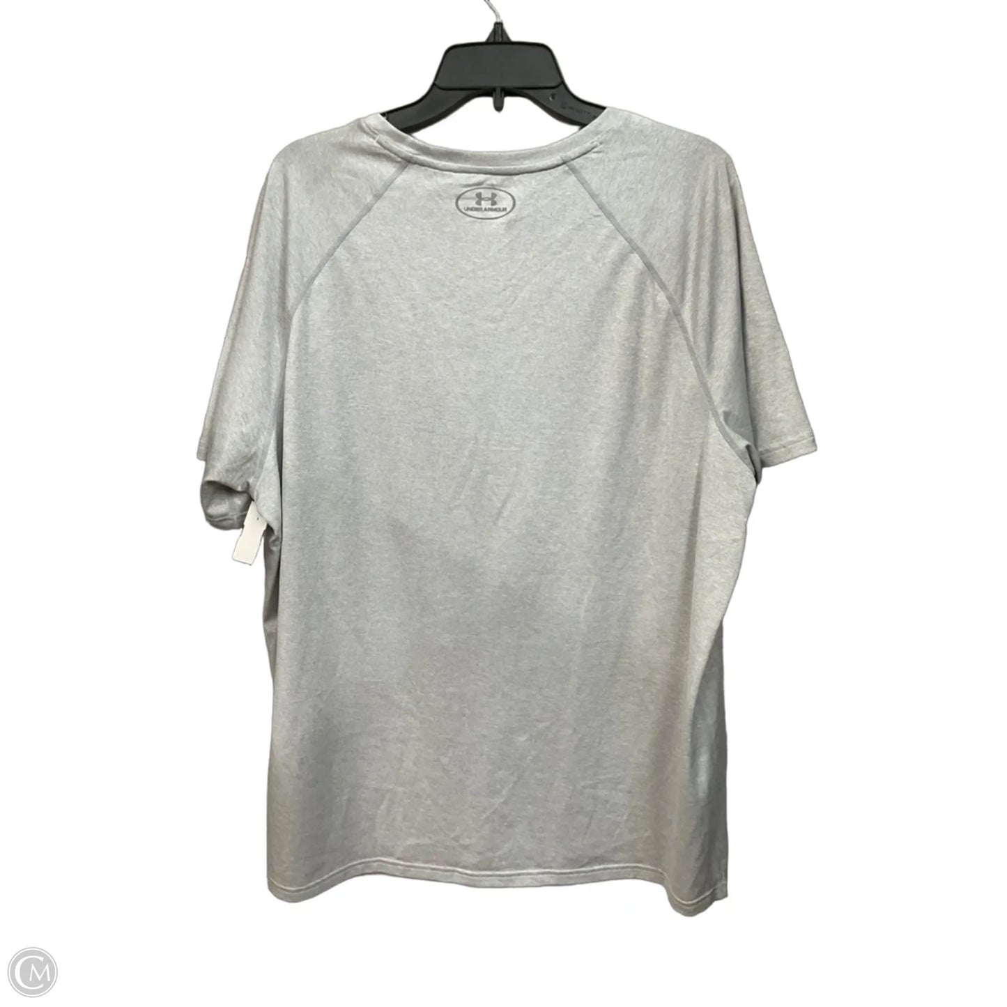 Athletic Top Short Sleeve By Under Armour In Grey, Size: 2x