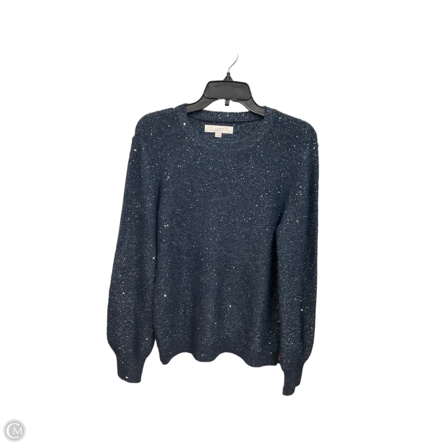 Sweater By Loft In Blue & Silver, Size: M