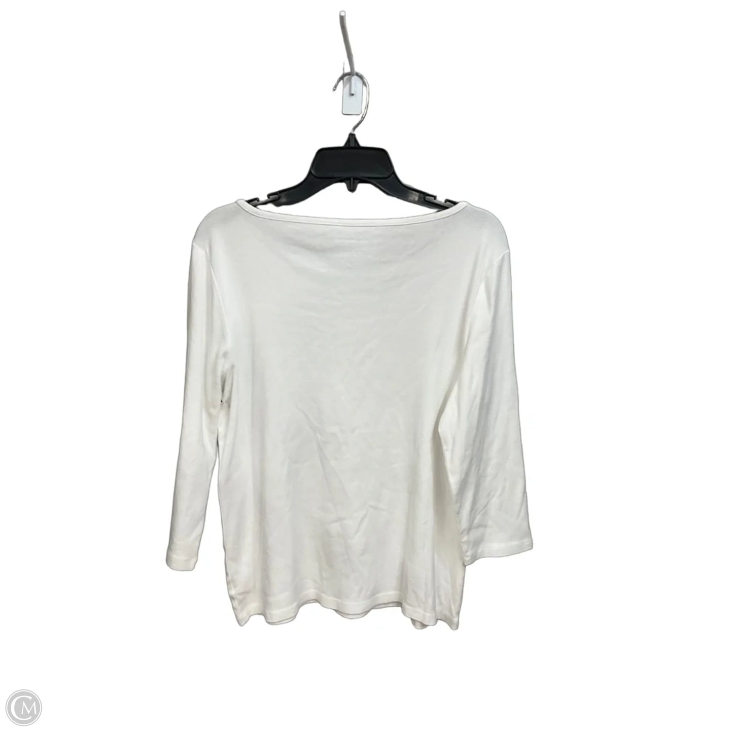 Top 3/4 Sleeve Basic By Talbots In White, Size: L