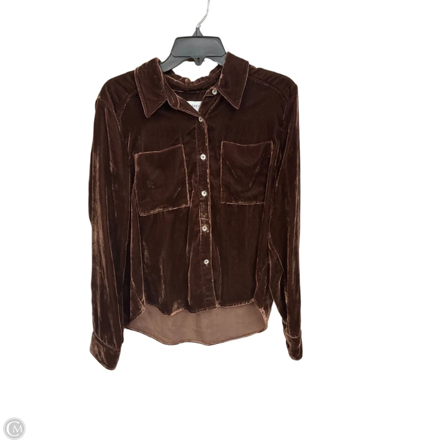 Top Long Sleeve By Evereve In Brown, Size: M