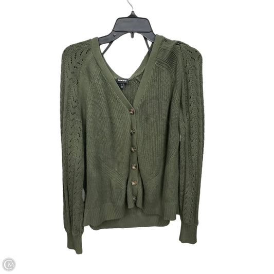 Sweater Cardigan By Torrid In Green, Size: 1x