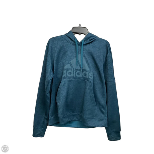 Athletic Sweatshirt Hoodie By Adidas In Teal, Size: Xl