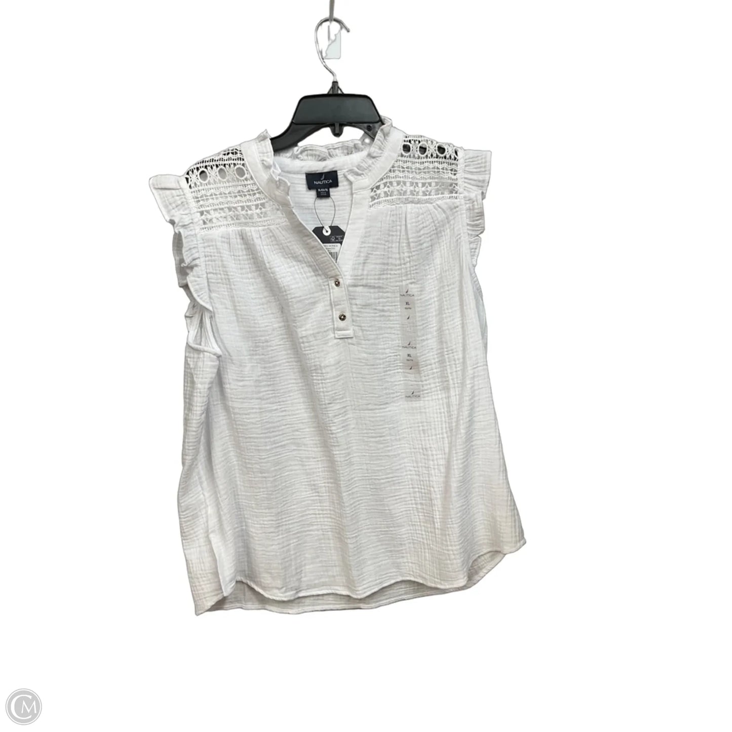 Top Sleeveless By Nautica In White, Size: Xl