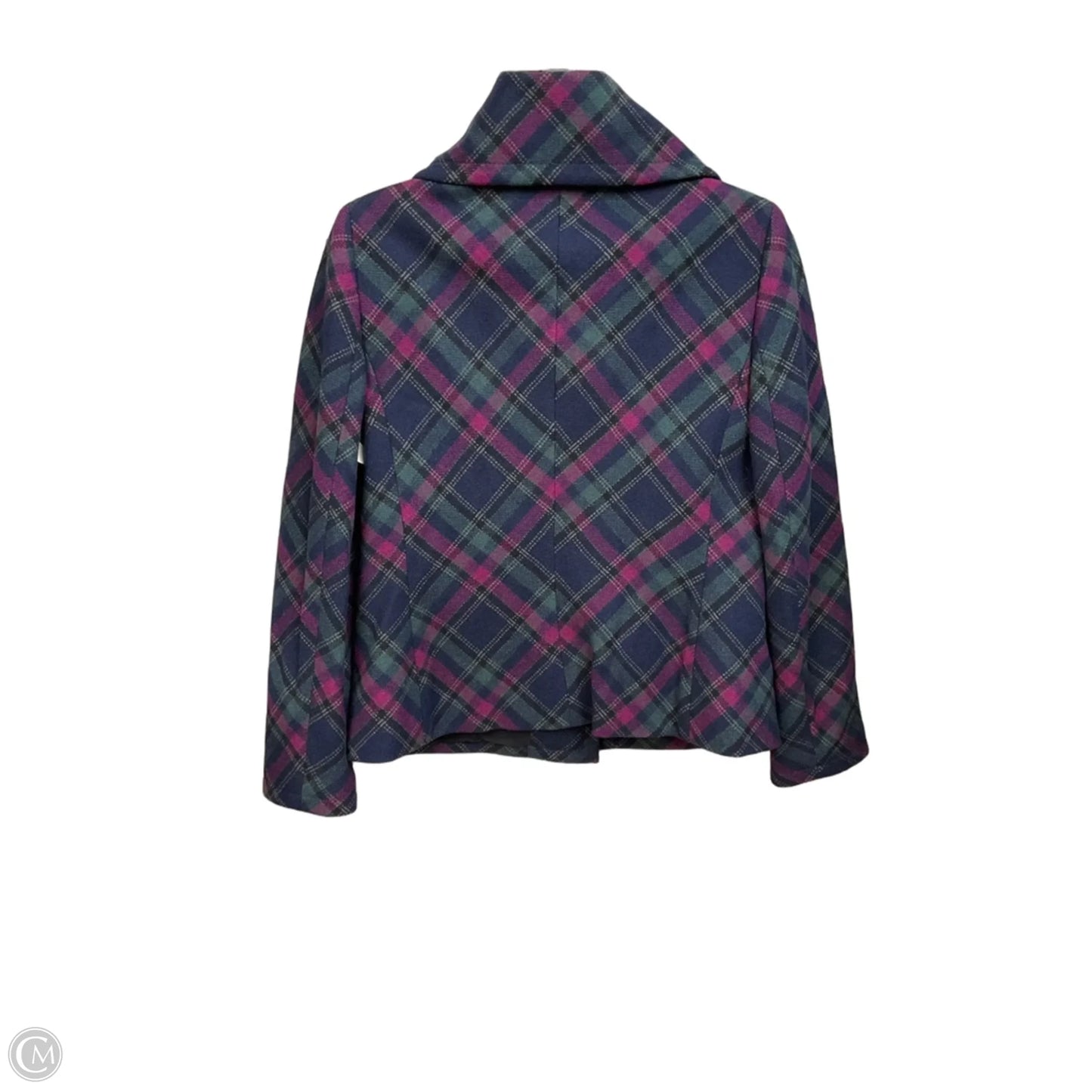Coat Peacoat By Talbots In Plaid Pattern, Size: M