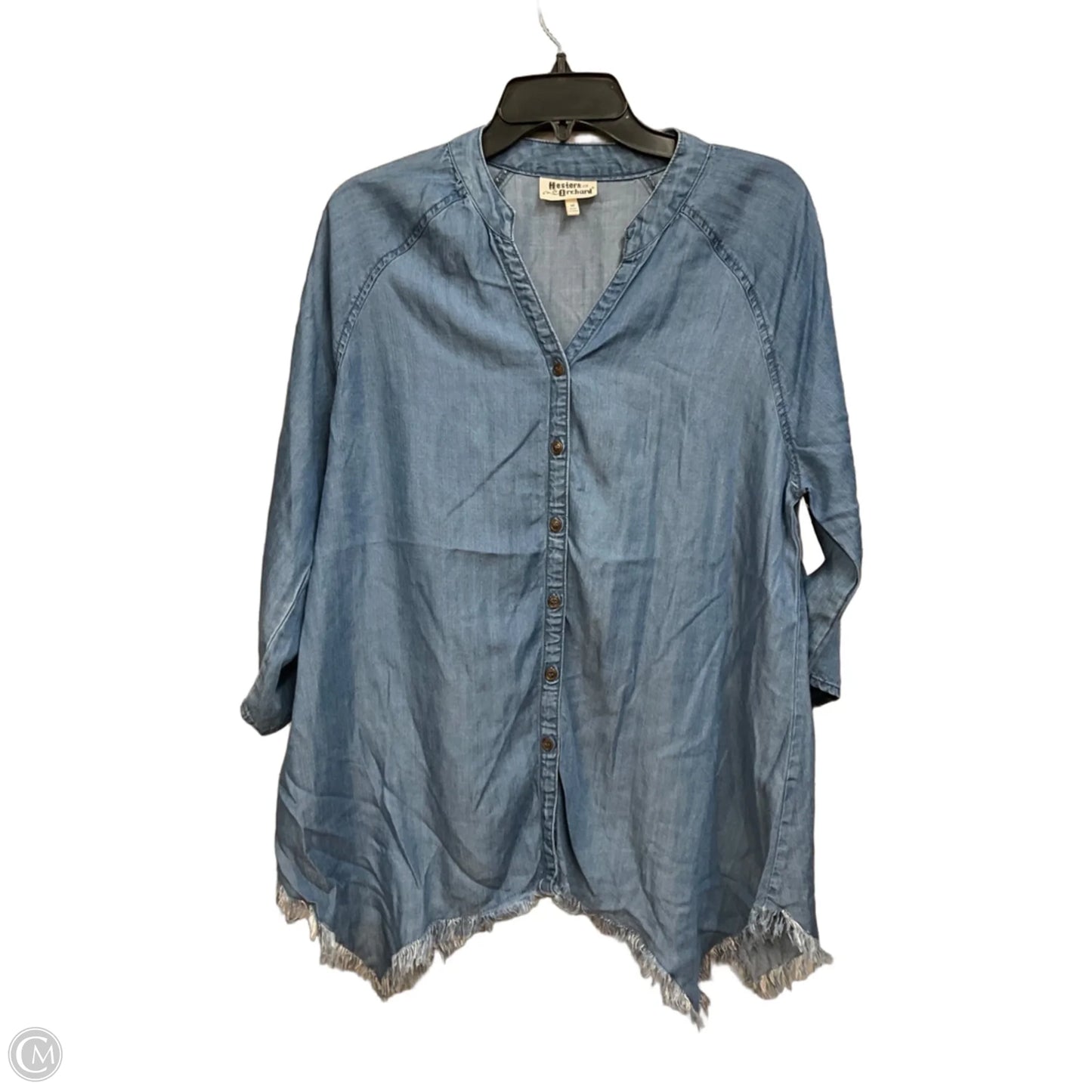 Top 3/4 Sleeve By Hester & Orchard In Blue Denim, Size: M