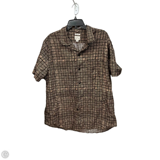 Blouse Short Sleeve By J. Crew In Black & Tan, Size: Xl