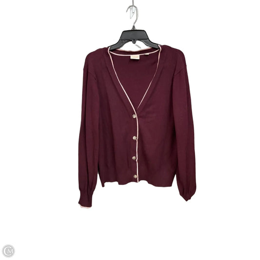 Cardigan By Scotch & Soda In Maroon, Size: Xxl