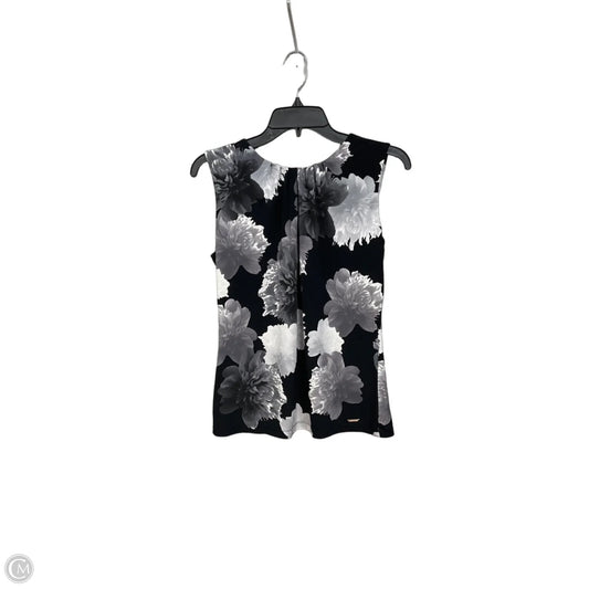 Top Short Sleeve By Calvin Klein In Floral Print, Size: Xs