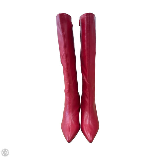 Boots Knee Heels By Wild Pair In Red, Size: 9.5