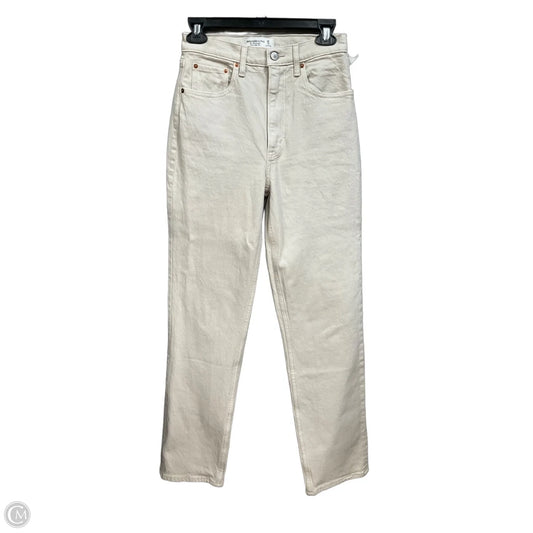 Jeans Straight By Abercrombie And Fitch In Beige, Size: 0