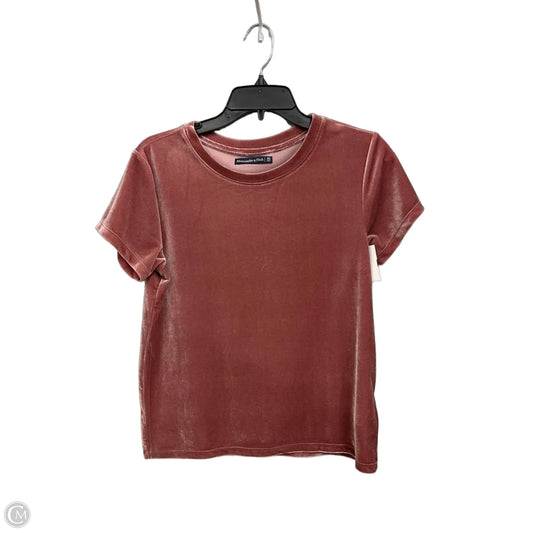 Top Short Sleeve By Abercrombie And Fitch In Rose Gold, Size: Xs