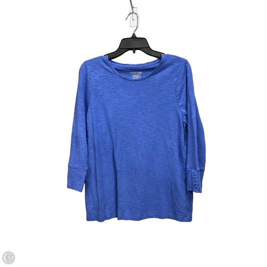 Top 3/4 Sleeve By Chicos In Blue, Size: Xl