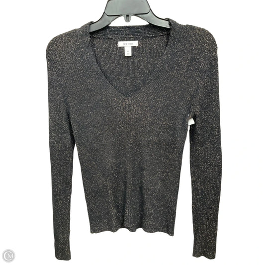 Top Long Sleeve By Nine West In Black & Gold, Size: M