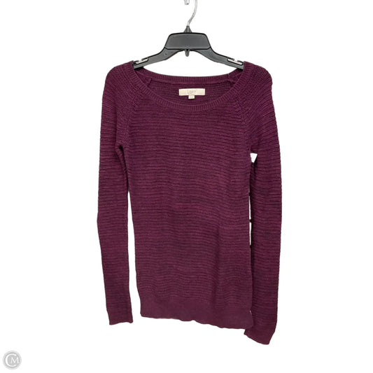 Top Long Sleeve By Loft In Purple, Size: Xs