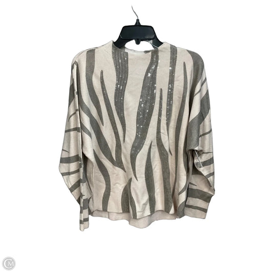 Top Long Sleeve By Sioni In Green & Tan, Size: L