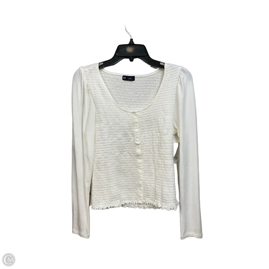 Top Long Sleeve By Gap In Cream, Size: S