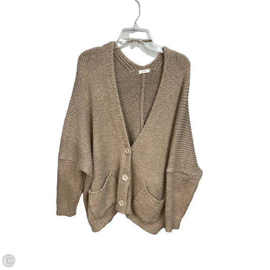 Sweater Cardigan By Easel In Tan, Size: S