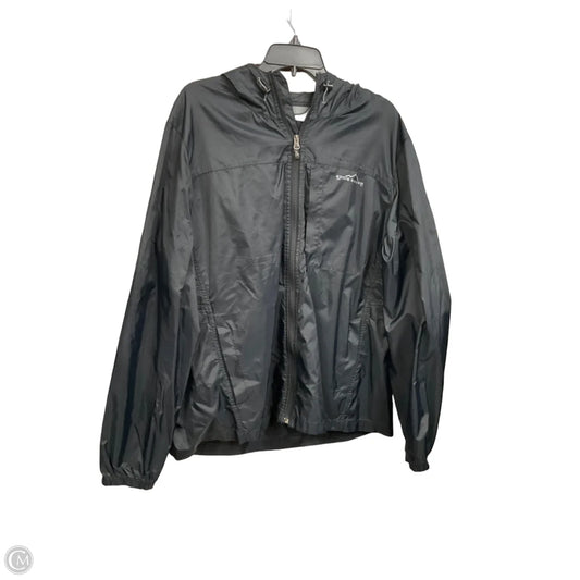 Jacket Windbreaker By Eddie Bauer In Black, Size: Xl