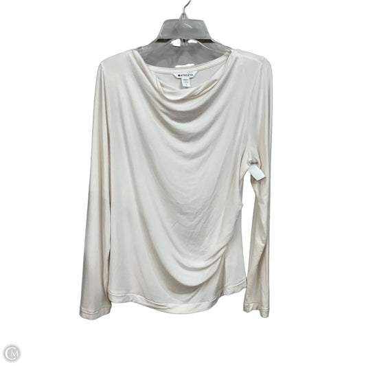 Athletic Top Long Sleeve Crewneck By Athleta In Cream, Size: L
