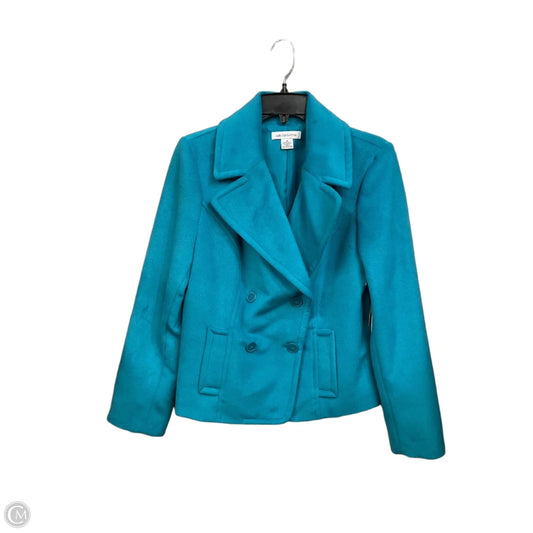 Coat Peacoat By Liz Claiborne In Teal, Size: M