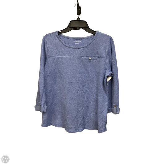 Top 3/4 Sleeve By Croft And Barrow In Blue, Size: L
