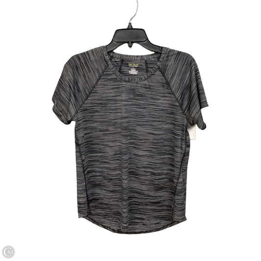 Athletic Top Short Sleeve By Tek Gear In Grey & White, Size: L