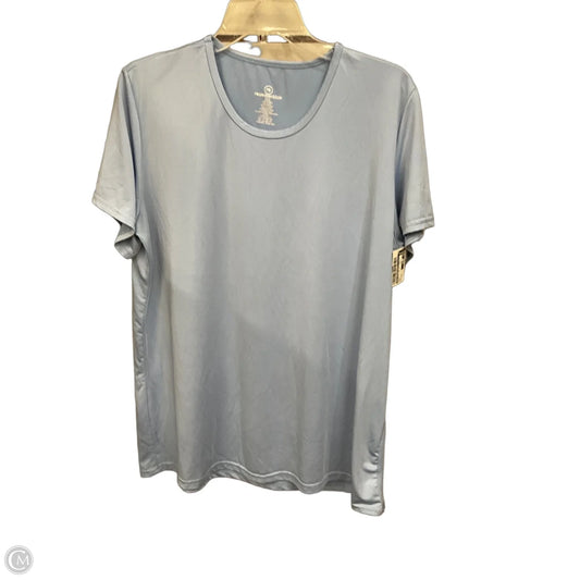 Athletic Top Short Sleeve By Real Essentials In Blue, Size: 2x