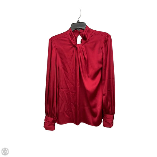 Blouse Long Sleeve By White House Black Market In Red, Size: L