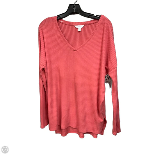 Top Long Sleeve By Time And Tru In Coral, Size: S