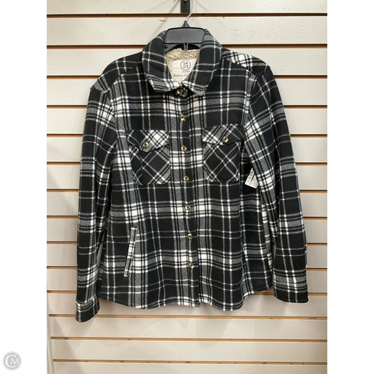 Jacket Shirt By Sage In Plaid Pattern, Size: M