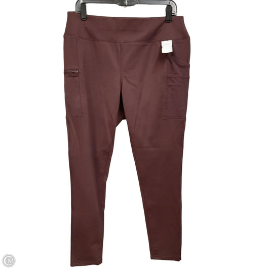 Athletic Leggings By Carhartt In Maroon, Size: L