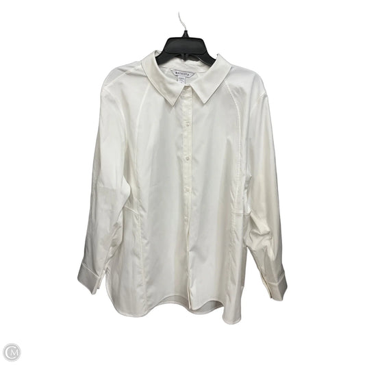 Blouse Long Sleeve By Athleta In White, Size: 2x