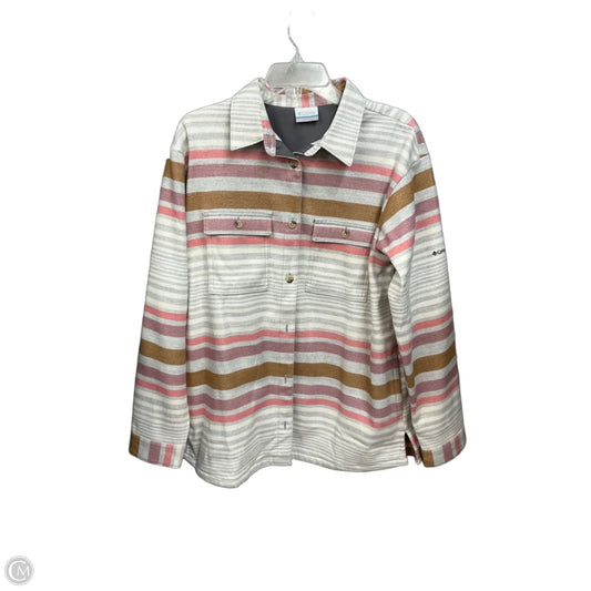 Jacket Shirt By Columbia In Striped Pattern, Size: L