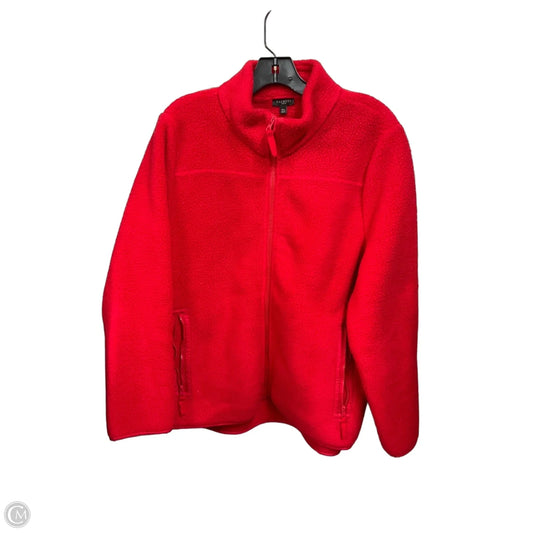 Jacket Fleece By Talbots In Red, Size: Xlp