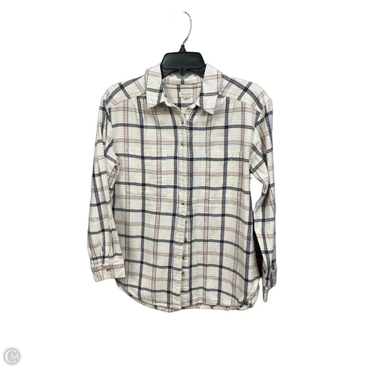 Top Long Sleeve By Pilcro In Plaid Pattern, Size: M