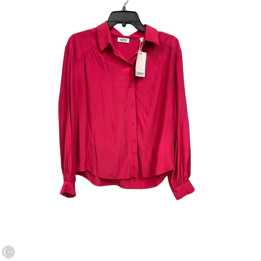 Blouse Long Sleeve By Esprit In Pink, Size: S