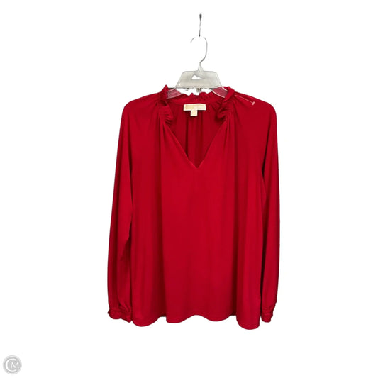 Top Long Sleeve By Michael By Michael Kors In Red, Size: L