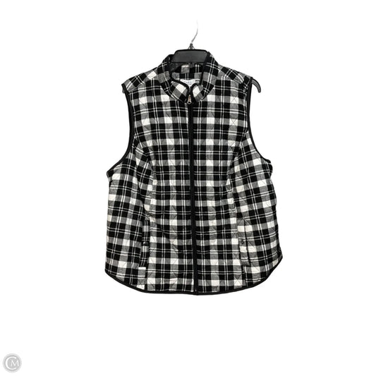 Vest Puffer & Quilted By Croft And Barrow In Plaid Pattern, Size: 1x